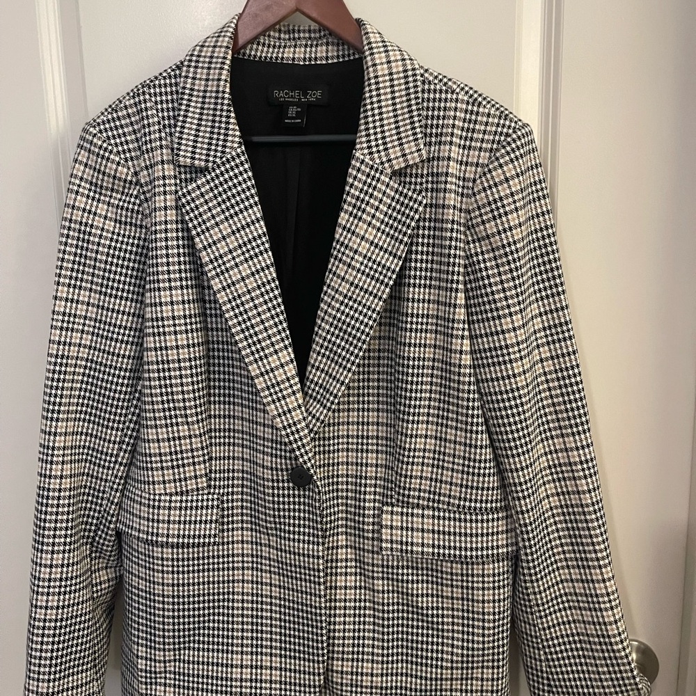 Rachel Zoe Monochrome Plaid Women's Blazer